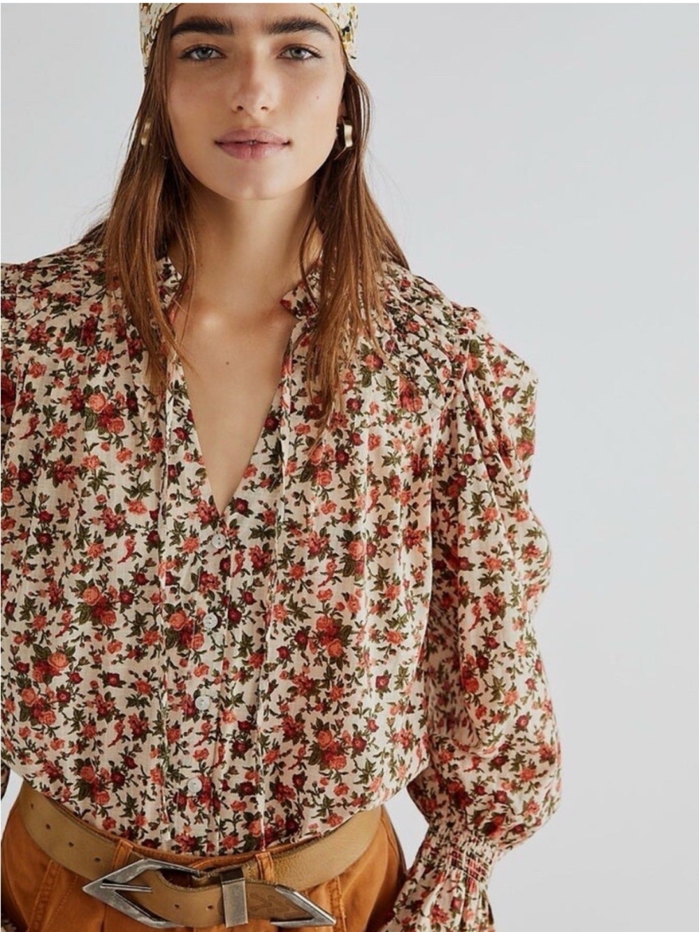 Free People “Meant to Be” Button Front Blouse